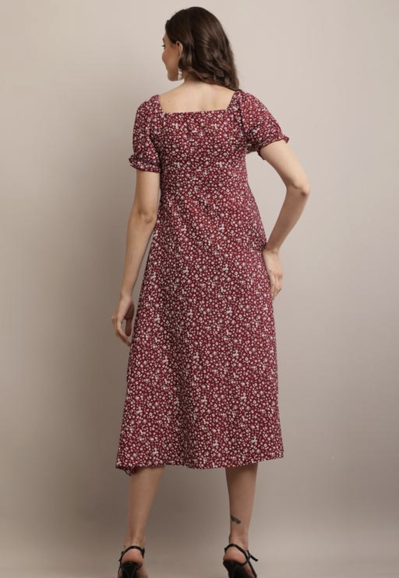 Line Printed Flower Dress - Image 18