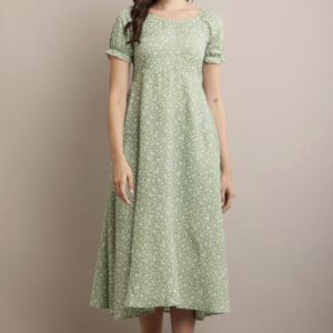 Line Printed Flower Dress - Image 15
