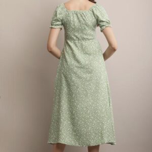 Line Printed Flower Dress - Image 17