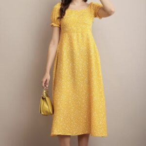 Line Printed Flower Dress - Image 2
