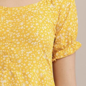 Line Printed Flower Dress - Image 9