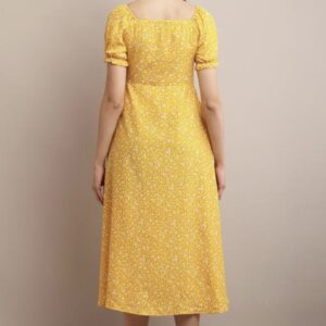 Line Printed Flower Dress - Image 10