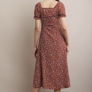 Line Printed Flower Dress - Image 29