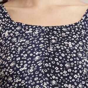 Line Printed Flower Dress - Image 21