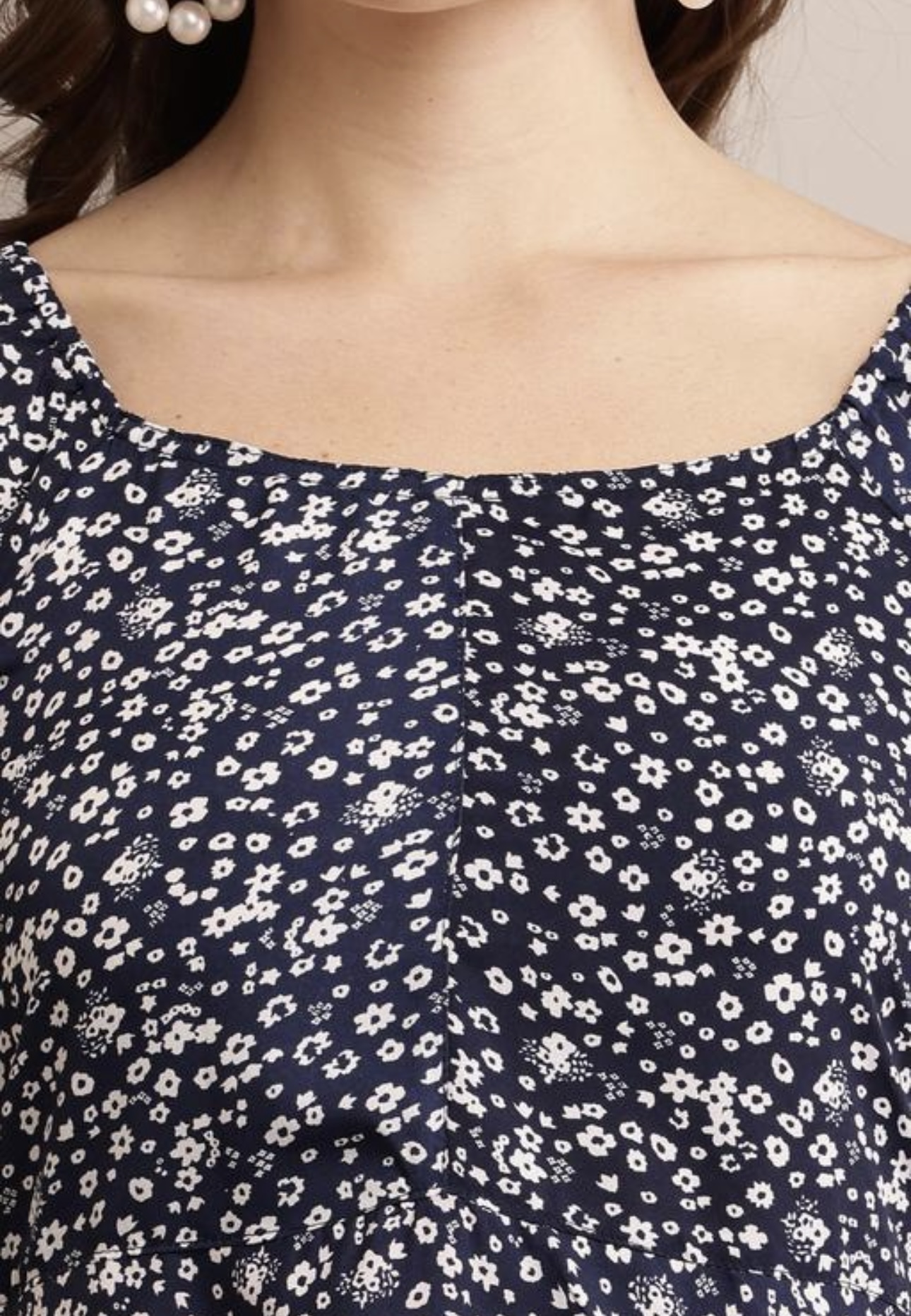 Line Printed Flower Dress - Image 21