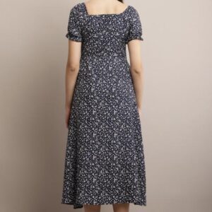 Line Printed Flower Dress - Image 23