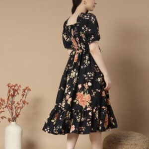 Ruffle Floral Printed - Line Dress - Image 4