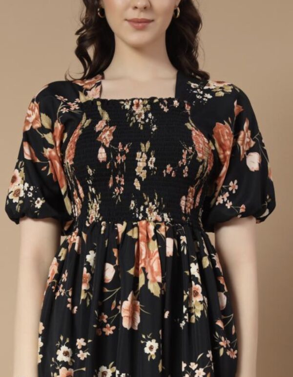 Ruffle Floral Printed - Line Dress - Image 5