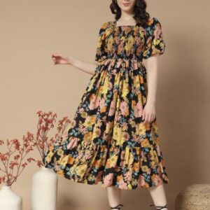 Ruffle Floral Printed - Line Dress - Image 10