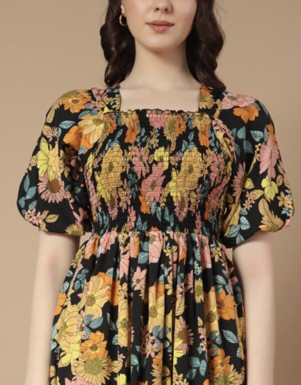 Ruffle Floral Printed - Line Dress - Image 11