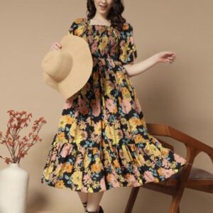 Ruffle Floral Printed - Line Dress - Image 12