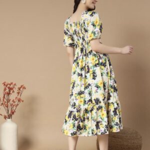 Ruffle Floral Printed - Line Dress - Image 7