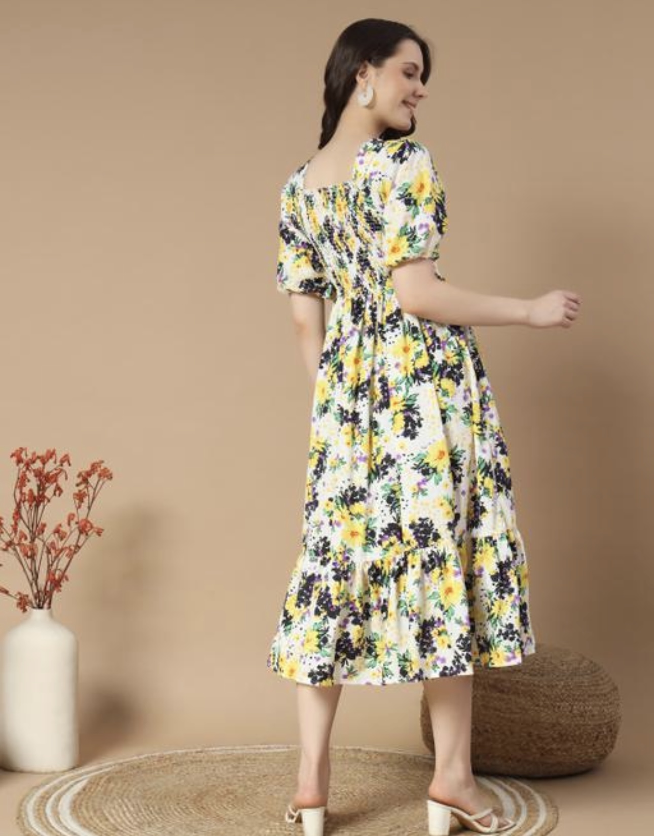 Ruffle Floral Printed - Line Dress - Image 7