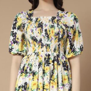Ruffle Floral Printed - Line Dress - Image 8