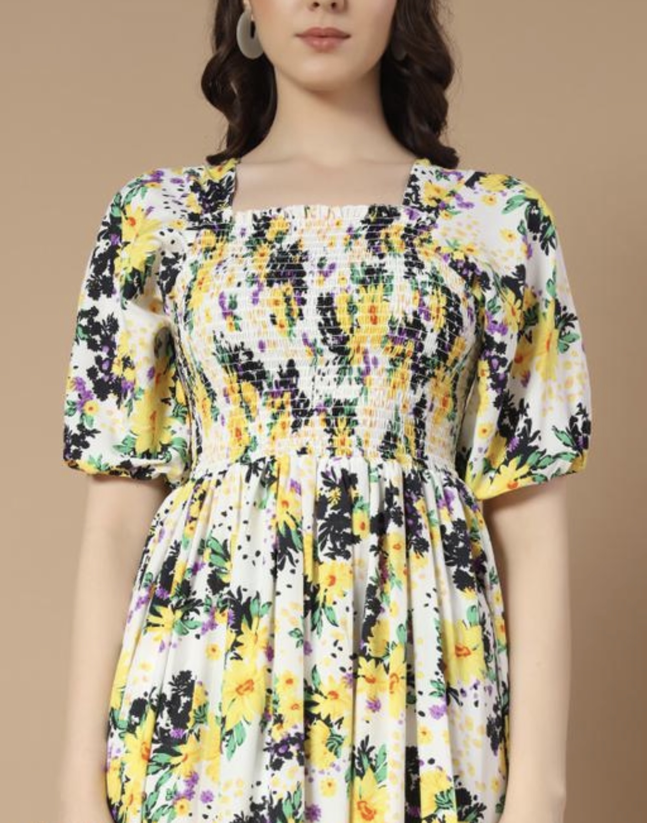 Ruffle Floral Printed - Line Dress - Image 8