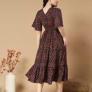 Ruffle Sleeves Dress - Vibrant - Image 5