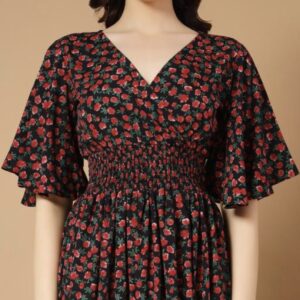 Ruffle Sleeves Dress - Vibrant - Image 6