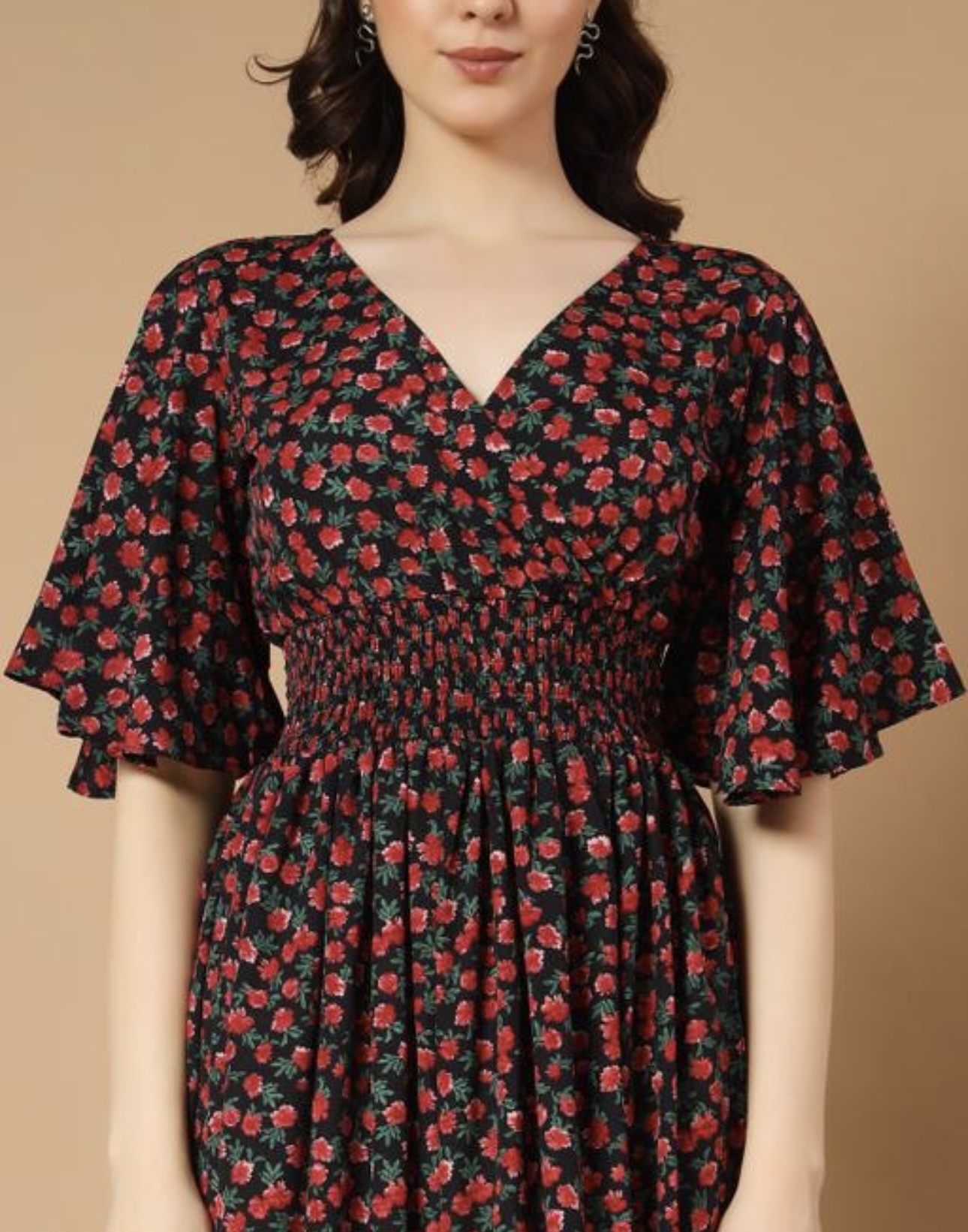 Ruffle Sleeves Dress - Vibrant - Image 6