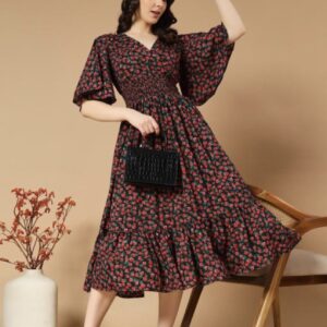 Ruffle Sleeves Dress - Vibrant - Image 7