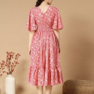 Ruffle Sleeves Dress - Vibrant - Image 8