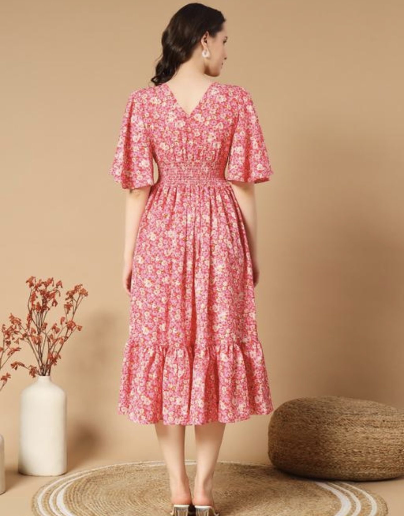 Ruffle Sleeves Dress - Vibrant - Image 8