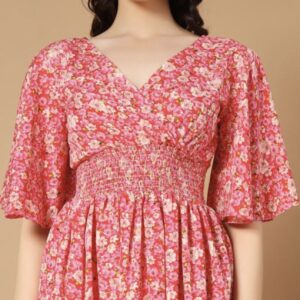 Ruffle Sleeves Dress - Vibrant - Image 9