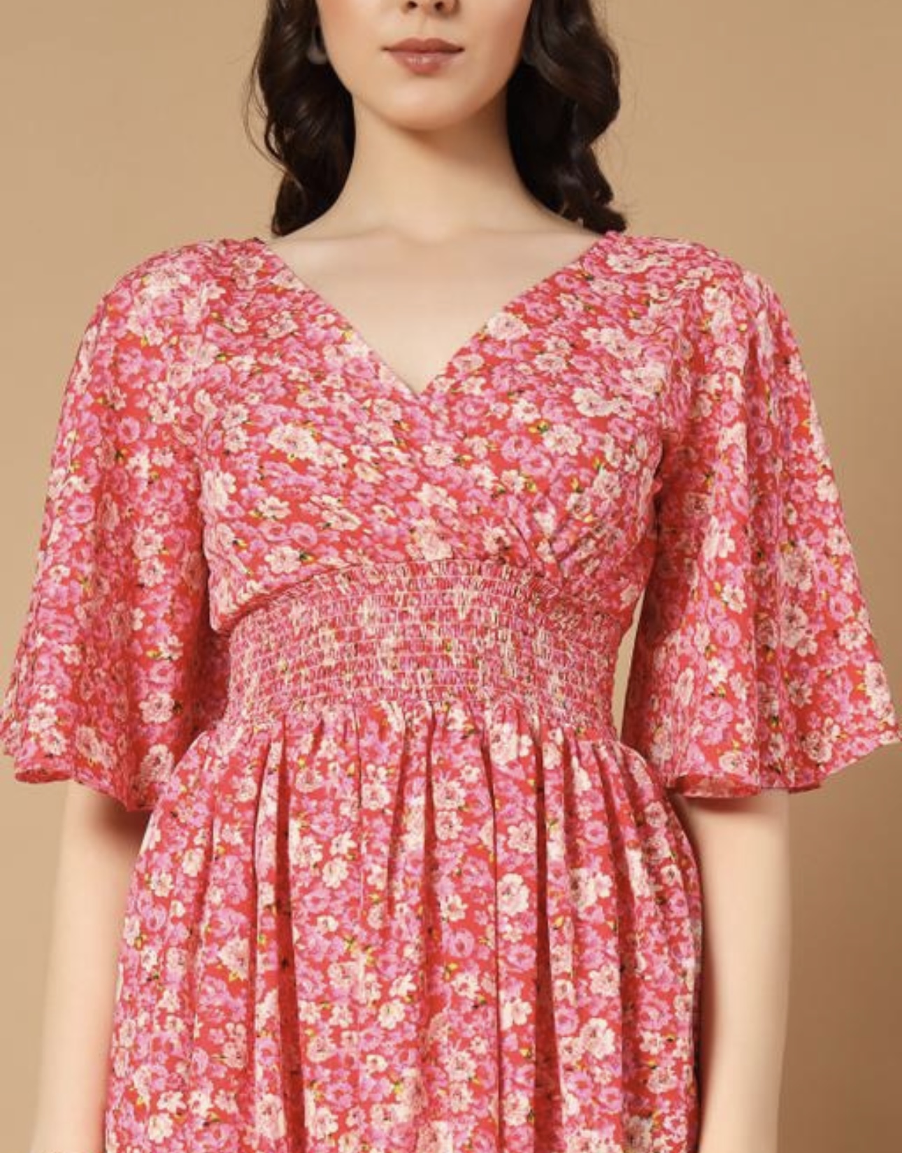 Ruffle Sleeves Dress - Vibrant - Image 9