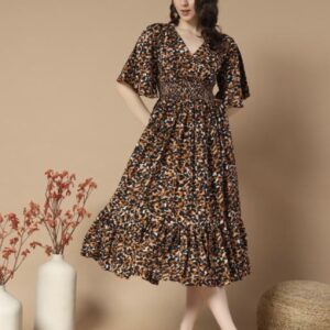 Ruffle Sleeves Dress - Vibrant - Image 4