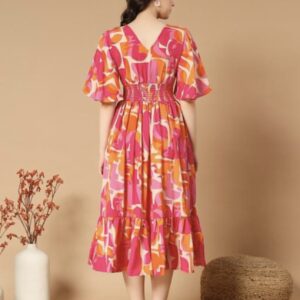 Ruffle Sleeves Dress - Vibrant - Image 15