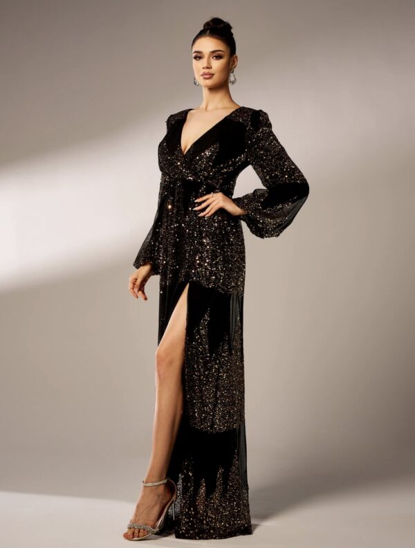Sequinned High Slit Maxi Dress  - Image 7