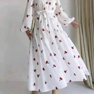 White Printed Shirt Maxi Dress  - Image 9