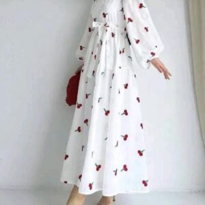 White Printed Shirt Maxi Dress  - Image 3