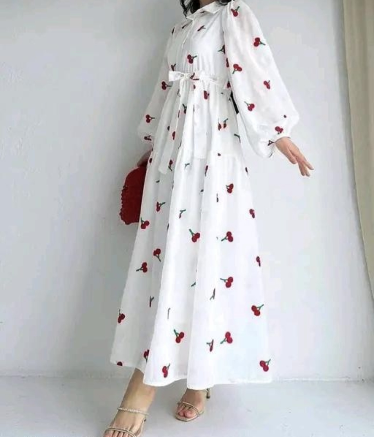 White Printed Shirt Maxi Dress  - Image 3