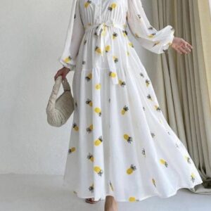 White Printed Shirt Maxi Dress  - Image 7