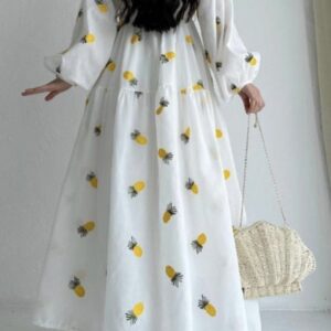 White Printed Shirt Maxi Dress  - Image 2