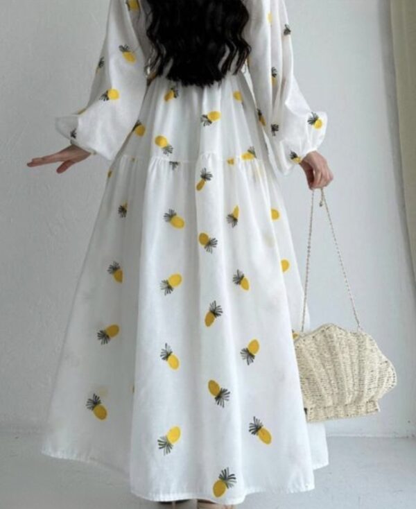White Printed Shirt Maxi Dress  - Image 2