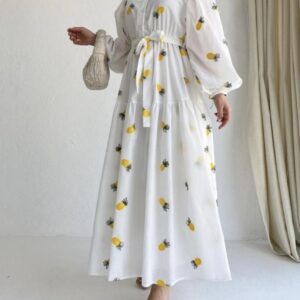 White Printed Shirt Maxi Dress  - Image 6
