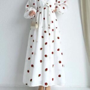 White Printed Shirt Maxi Dress  - Image 5