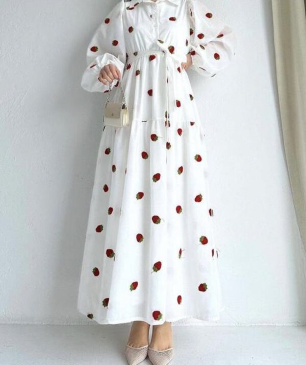 White Printed Shirt Maxi Dress  - Image 5