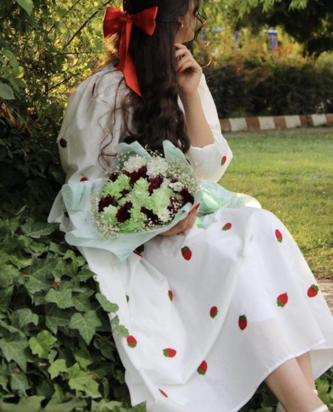 White Printed Shirt Maxi Dress  - Image 1