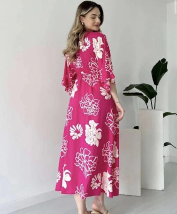 V Neckline Front Slit Maxi Dress  - Image 6