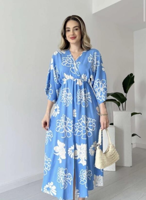 V Neckline Front Slit Maxi Dress  - Image 5