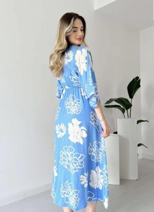 V Neckline Front Slit Maxi Dress  - Image 4