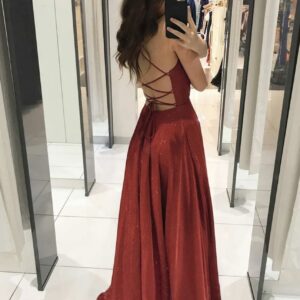 Backless Glittery Maxi Dress