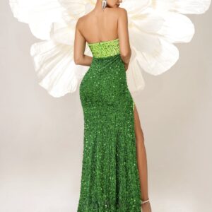 Sequinned Slit Tube Dress - Image 4