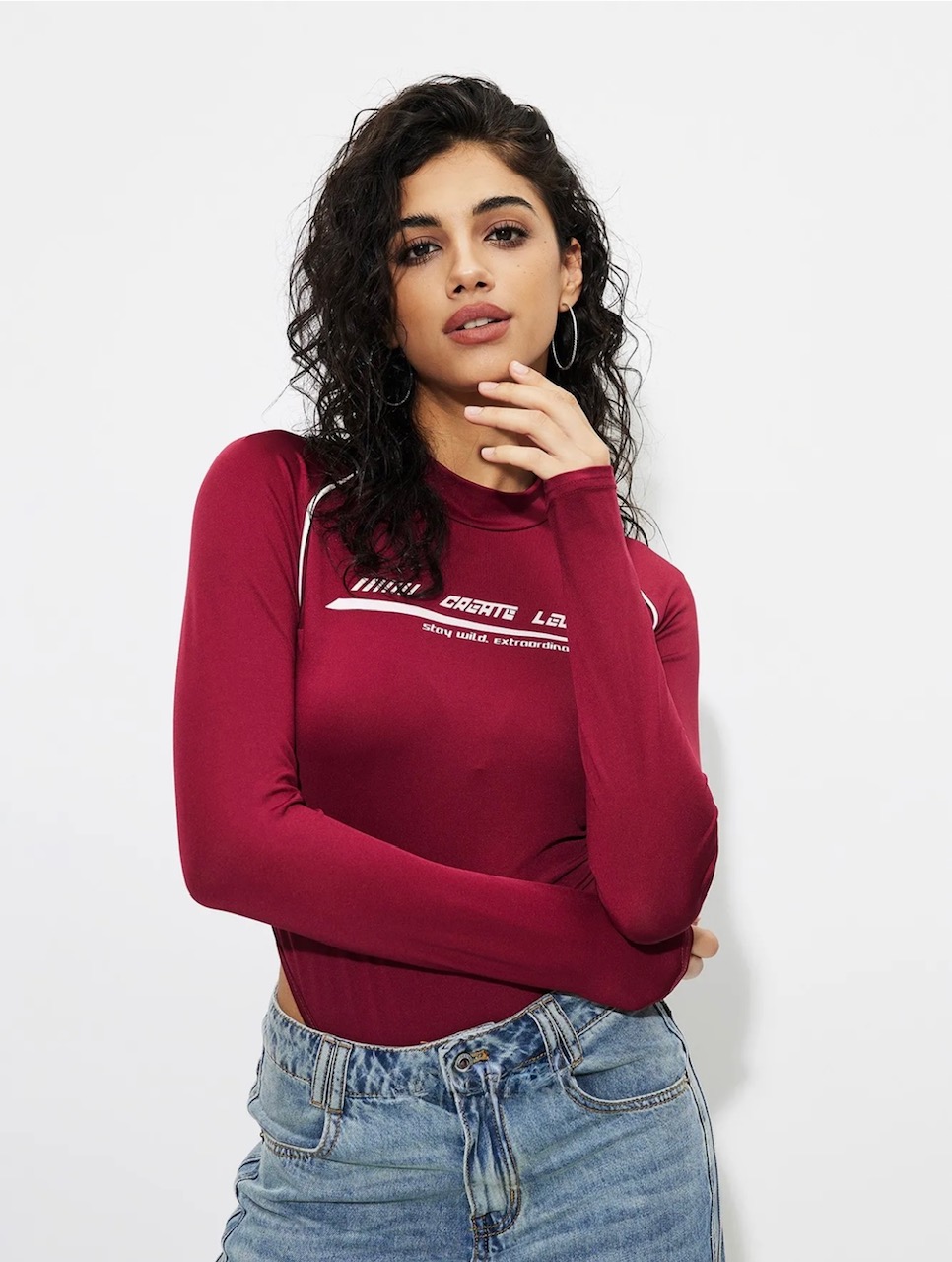 Printed Fitted Bodysuit - Image 5