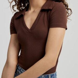 Ribbed Polo Bodysuit - Image 9
