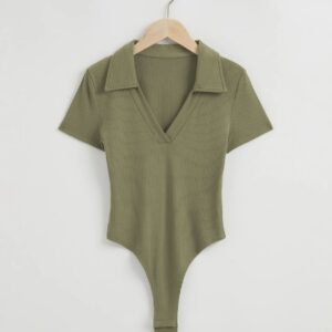 Ribbed Polo Bodysuit - Image 3