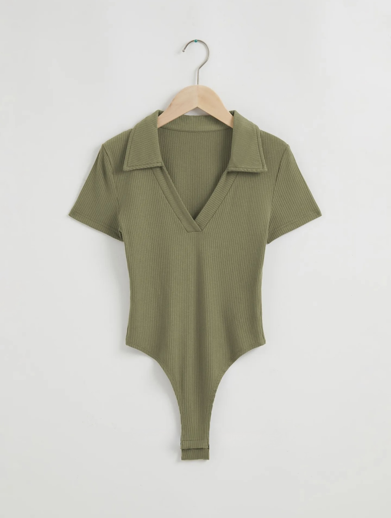 Ribbed Polo Bodysuit - Image 3