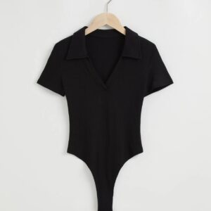 Ribbed Polo Bodysuit - Image 5